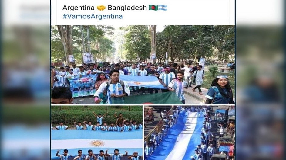 রাবির প্যারিস রোডের আনন্দ মিছিলের ছবি আর্জেন্টিনার অফিশিয়াল পেজে!