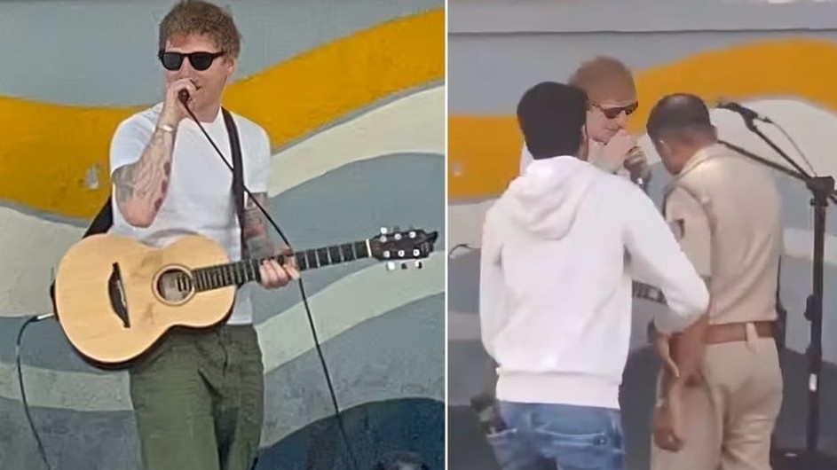 ভারতে ফুটপাতে গাইলেন এড শিরান, না চিনে থামিয়ে দিল পুলিশ