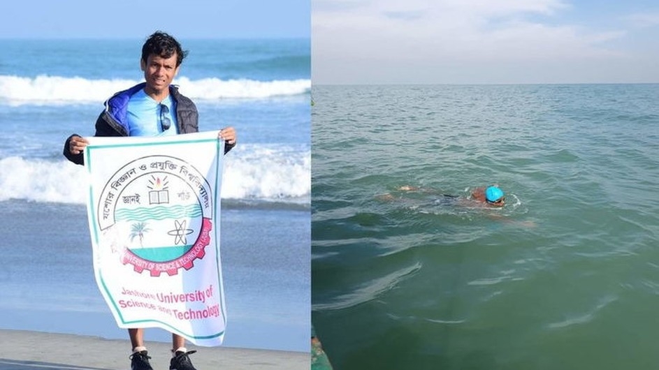 বাংলা চ্যানেল পাড়ি দিলেন যবিপ্রবি শিক্ষার্থী তারেক