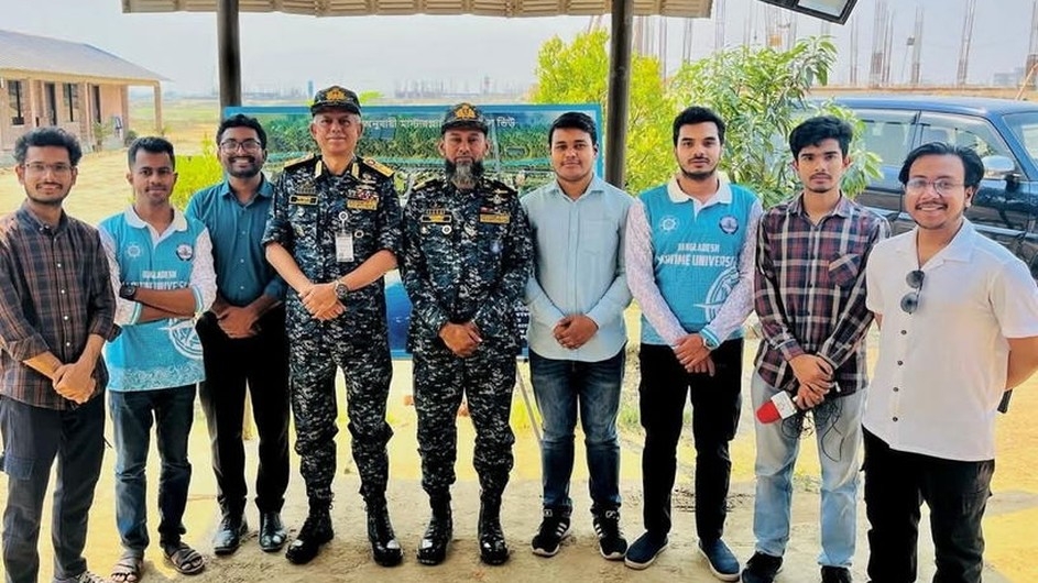 বাংলাদেশ মেরিটাইম ইউনিভার্সিটির স্থায়ী ক্যাম্পাসের নির্মাণকাজ পরিদর্শনে উপাচার্য