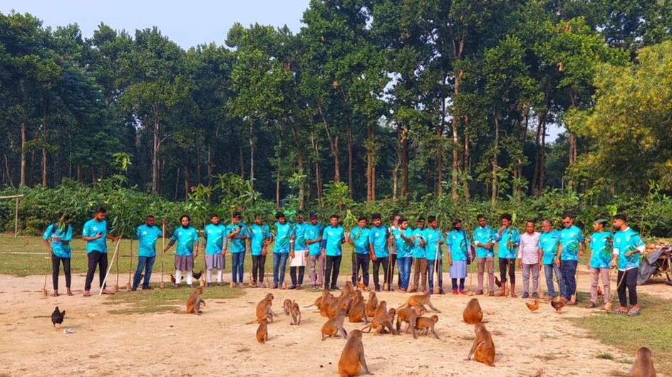 ময়মনসিংহে বানরের খাদ্য সংকট মেটাতে ফলজ গাছ রোপণ