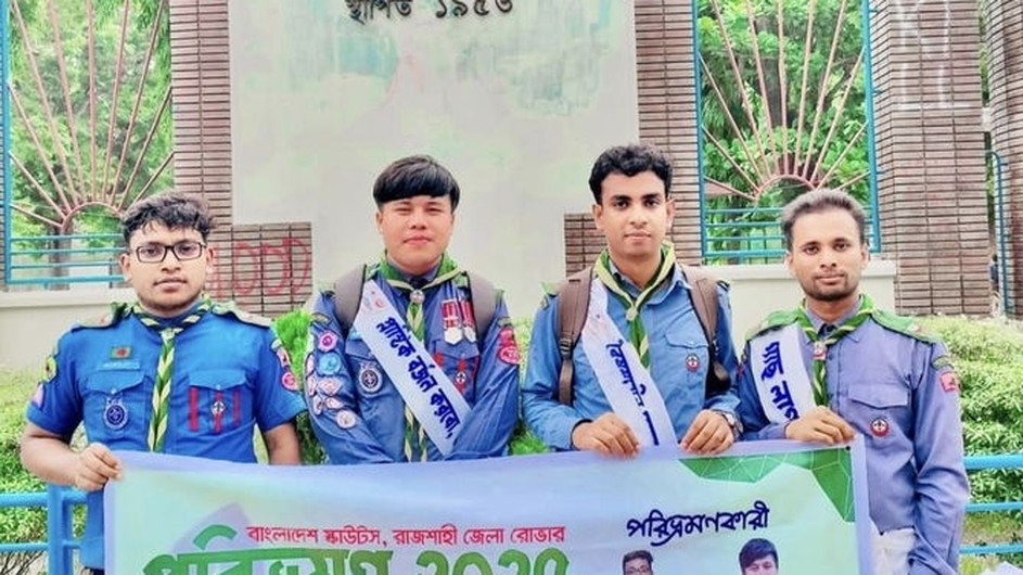 পায়ে হেঁটে রাবি রোভার স্কাউট-এর ১৫০ কিলোমিটার পরিভ্রমণ যাত্রা