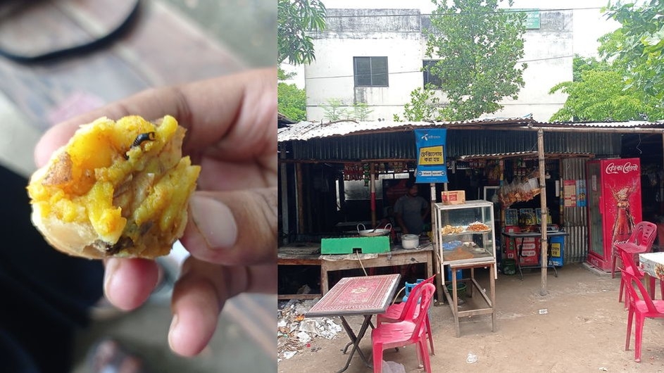 পাবিপ্রবির গেটসংলগ্ন দোকানে সিঙাড়ায় পোকা, অসন্তোষ শিক্ষার্থীদের।