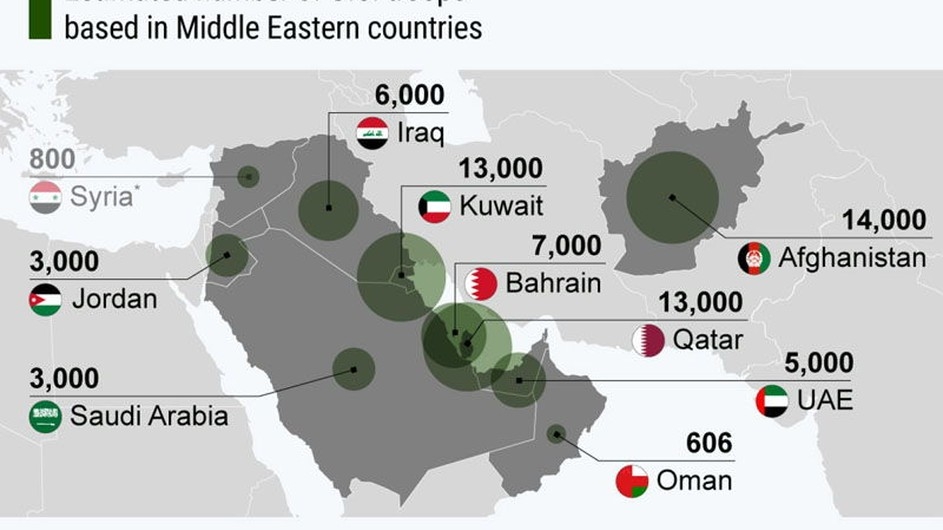 যুক্তরাষ্ট্রের ঘাঁটি থাকা মধ্যপ্রাচ্যের দেশগুলোয় উচ্চসতর্কতা