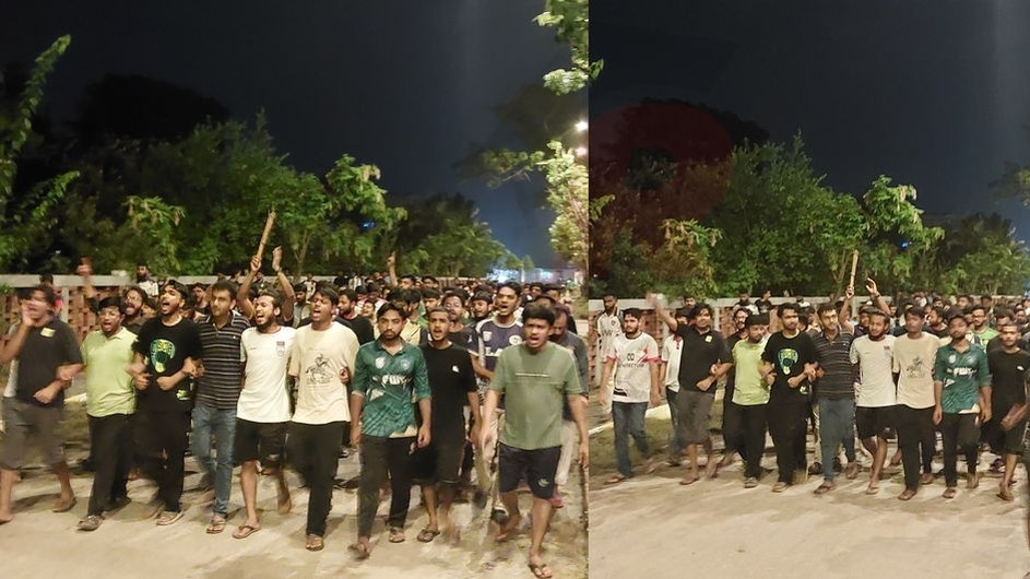 মিটফোর্ড ব্যবসায়ীকে হত্যার প্রতিবাদে খুবিতে মধ্যরাতে বিক্ষোভ