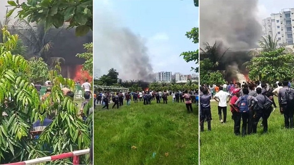 উত্তরায় প্রশিক্ষণ বিমান বিধ্বস্ত, হতাহতের শঙ্কা