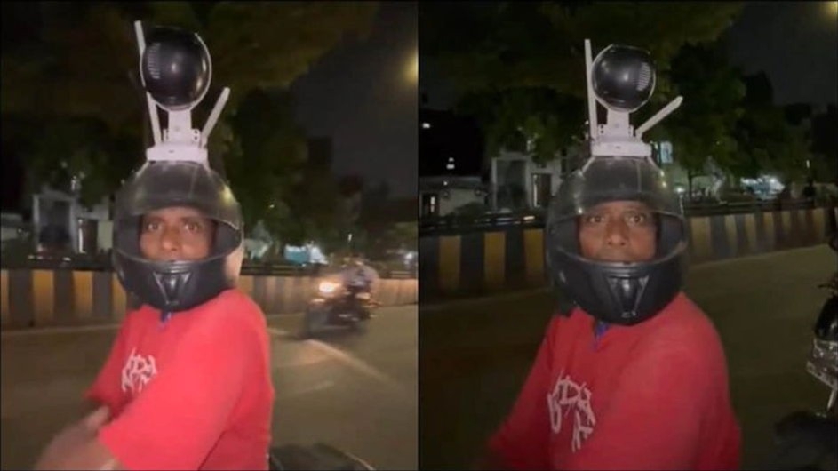 হামলার ভয়ে হেলমেটে সিসি ক্যামেরা লাগিয়ে ঘুরছেন যুবক