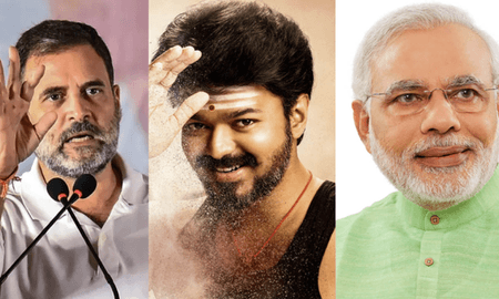 বিজয়ের পাশে দাঁড়িয়ে মোদীকে তীব্র আক্রমণ রাহুল গান্ধীর